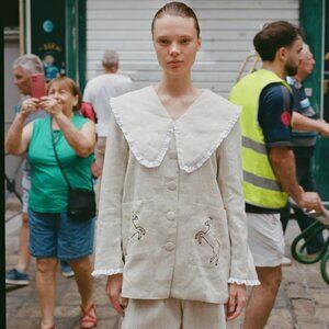 Valentina Karnoubi Heliana Coat in Ivory 1 Small NWT